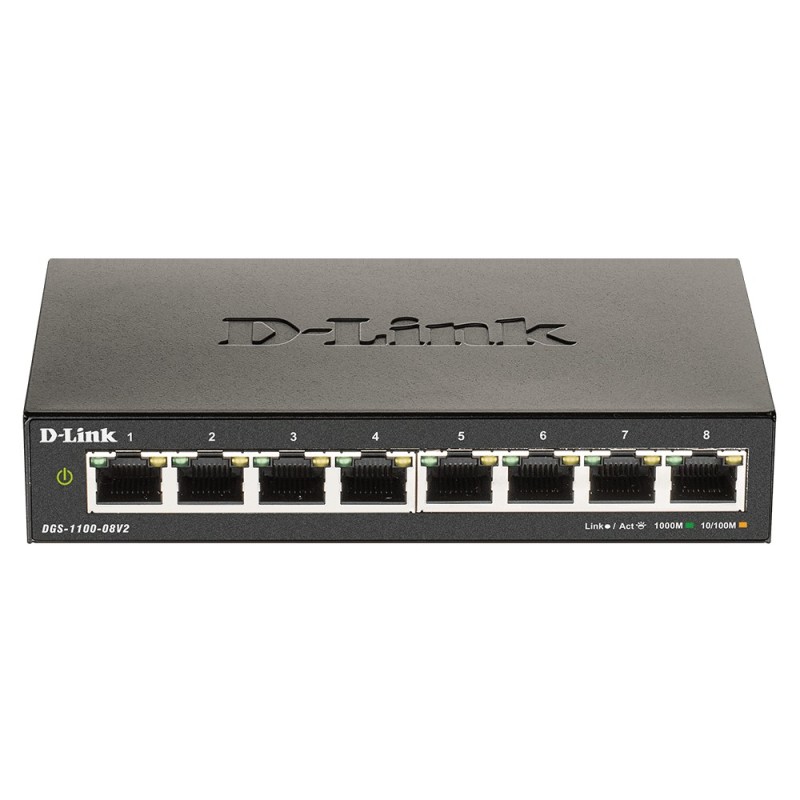 D-Link DGS-1100-08V2 Géré L2 Gigabit Ethernet (10/100/1000) Noir D-Link DGS-1100-08V2 Géré L2 Gigabit Ethernet (10/100/1000) Noir