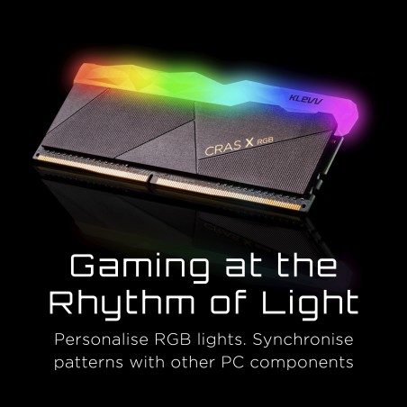 Klevv CRAS X RGB 32GB kit (16GB x2) 3200MHz Gaming Memory DDR4-RAM XMP 2.0 High Performance Overclocking module de mémoire 32