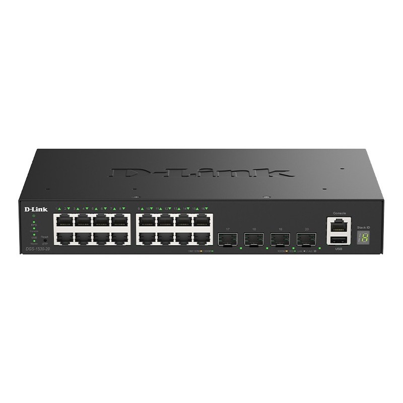 D-Link DGS-1530-20/E commutateur réseau Géré L2 Gigabit Ethernet (10/100/1000) Noir D-Link DGS-1530-20/E commutateur réseau Géré L2 Gigabit Ethernet (10/100/1000) Noir