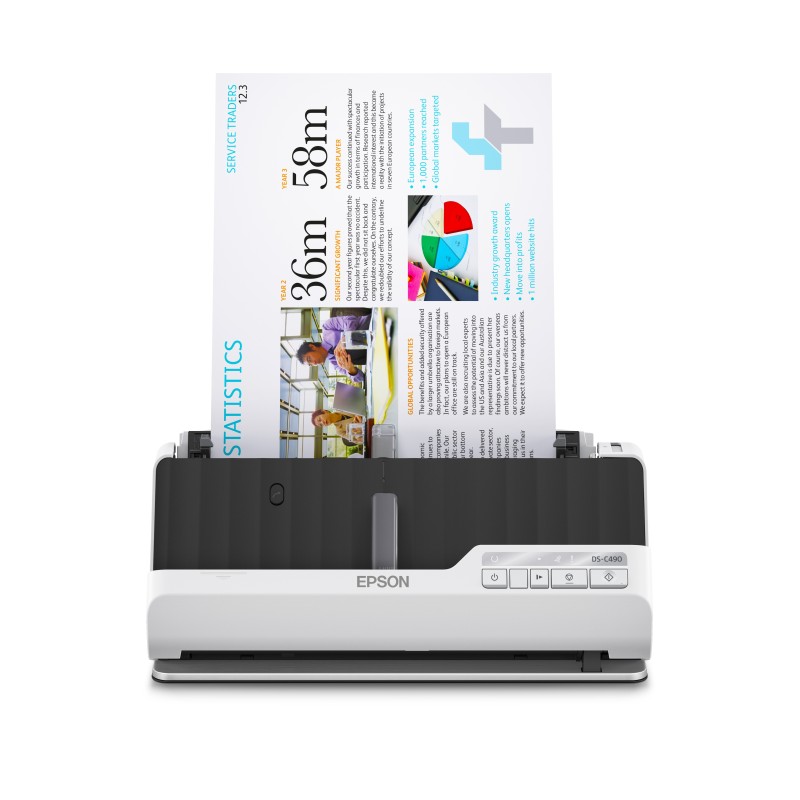 Epson DS-C490 Chargeur automatique de documents + Scanner à feuille 600 x 600 DPI A4 Noir, Blanc Epson DS-C490 Chargeur automatique de documents + Scanner à feuille 600 x 600 DPI A4 Noir, Blanc