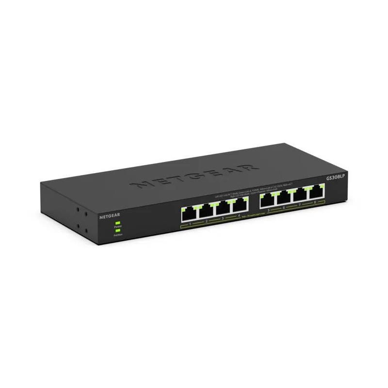 NETGEAR GS308LP Non-géré Gigabit Ethernet (10/100/1000) Connexion Ethernet, supportant l'alimentation via ce port (PoE) Bureau NETGEAR GS308LP Non-géré Gigabit Ethernet (10/100/1000) Connexion Ethernet, supportant l'alimentation via ce port (PoE) Bureau