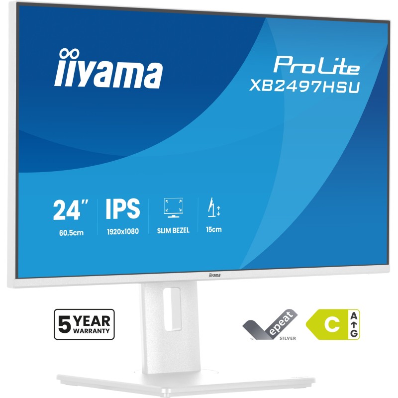 iiyama ProLite XB2497HSU-W1 écran plat de PC 60,5 cm (23.8") 1920 x 1080 pixels Full HD LED Blanc iiyama ProLite XB2497HSU-W1 écran plat de PC 60,5 cm (23.8") 1920 x 1080 pixels Full HD LED Blanc