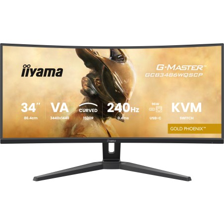 iiyama G-MASTER GCB3486WQSCP-B1 écran plat de PC 86,4 cm (34") 3440 x 1440 pixels UltraWide Quad HD Noir