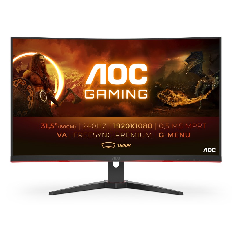 AOC G2 C32G2ZE/BK écran plat de PC 80 cm (31.5") 1920 x 1080 pixels Full HD LED Noir, Rouge AOC G2 C32G2ZE/BK écran plat de PC 80 cm (31.5") 1920 x 1080 pixels Full HD LED Noir, Rouge