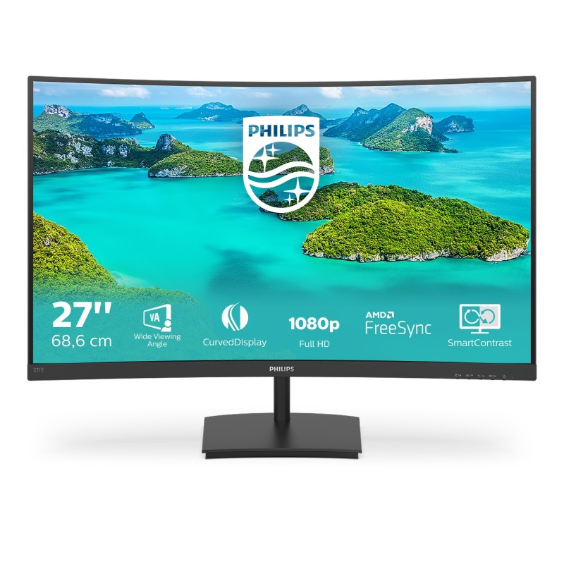 Philips E Line 271E1SCA/00 écran plat de PC 68,6 cm (27") 1920 x 1080 pixels Full HD LCD Noir