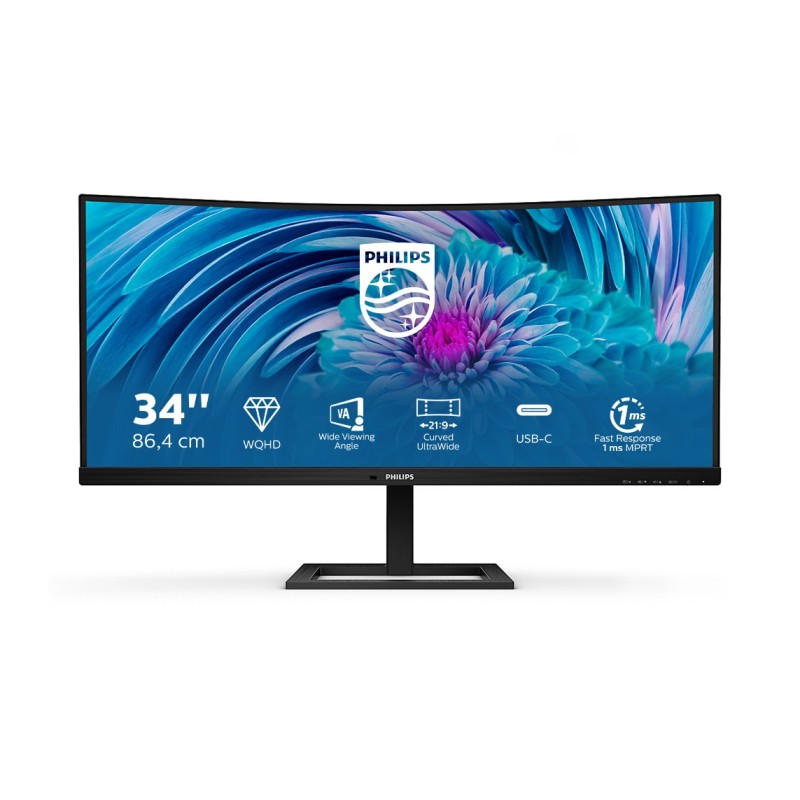 Philips E Line 346E2CUAE/00 écran plat de PC 86,4 cm (34") 3440 x 1440 pixels Wide Quad HD+ LCD Noir Philips E Line 346E2CUAE/00 écran plat de PC 86,4 cm (34") 3440 x 1440 pixels Wide Quad HD+ LCD Noir