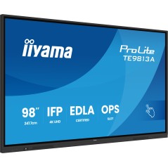 iiyama TE9813A-B2AG Écran d'affichage dynamique En forme de kiosk 2,48 m (97.5") Wifi 500 cd m² 4K Ultra HD Noir Écran tactile