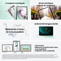 Samsung SM-X610NLGAEUB tablette Samsung Exynos 128 Go 31,5 cm (12.4") 8 Go Wi-Fi 6 (802.11ax) Android 13 Vert