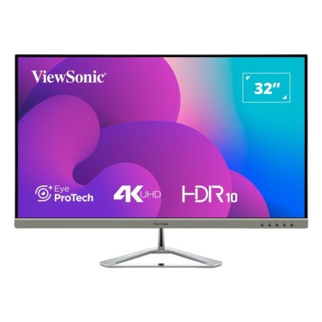Viewsonic VX3276-4K-MHD-2 écran plat de PC 81,3 cm (32") 3840 x 2160 pixels 4K Ultra HD LCD Noir, Argent