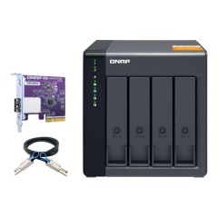 QNAP TL-D400S Boîtier de disques de stockage Boîtier disque dur/SSD Noir, Gris 2.5/3.5"