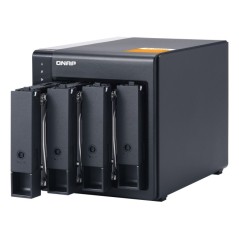 QNAP TL-D400S Boîtier de disques de stockage Boîtier disque dur SSD Noir, Gris 2.5 3.5"