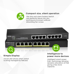 Zyxel GS1915-8 Géré L2 Gigabit Ethernet (10 100 1000) Noir