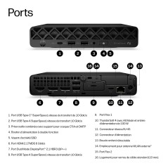 HP EliteDesk 8 Mini G2i Desktop Next Gen AI PC Copilot+ PC Intel Core Ultra 7 356H 16 Go DDR5-SDRAM 512 Go SSD Windows 11 Pro