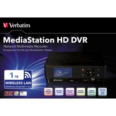 Verbatim MediaStation HD DVR Wireless Network Multimedia Recorder 1TB Noir