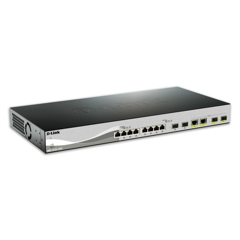 D-Link DXS-1210-12TC/E commutateur réseau Géré L2 10G Ethernet (100/1000/10000) 1U Noir, Argent D-Link DXS-1210-12TC/E commutateur réseau Géré L2 10G Ethernet (100/1000/10000) 1U Noir, Argent