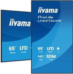 iiyama LH6575UHS-B2AG Écran d'affichage dynamique Écran plat de signalisation numérique 163,8 cm (64.5") LCD Wifi 500 cd m² 4K