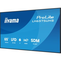 iiyama LH6575UHS-B2AG Écran d'affichage dynamique Écran plat de signalisation numérique 163,8 cm (64.5") LCD Wifi 500 cd m² 4K