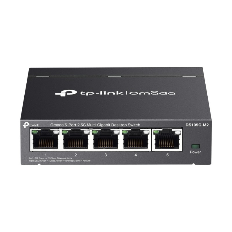 TP-Link Omada DS105G-M2 commutateur réseau Non-géré 2.5G Ethernet (100/1000/2500) Noir TP-Link Omada DS105G-M2 commutateur réseau Non-géré 2.5G Ethernet (100/1000/2500) Noir