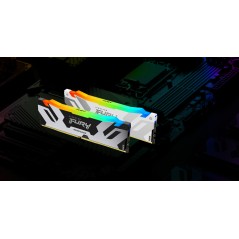 Kingston Technology FURY 16Go 6400MT s DDR5 CL32 DIMM Renegade RGB Blanc XMP