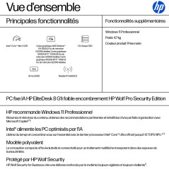 HP EliteDesk 8 SFF G1i AI Wolf Pro Security Edition Intel Core Ultra 5 235 32 Go DDR5-SDRAM 1 To SSD Windows 11 Pro PC AI PC