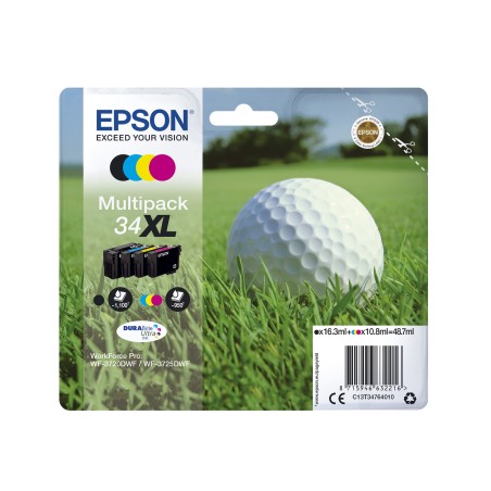 Epson Golf ball Multipack 4-colours 34 XL Black Std. CMY DURABrite Ultra Ink