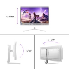 Philips Evnia 8000 32M2N8900 00 écran plat de PC 80 cm (31.5") 3840 x 2160 pixels 4K Ultra HD QD-OLED Blanc