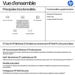 HP EliteDesk 8 SFF G1i AI Wolf Pro Security Edition Intel Core Ultra 7 265 16 Go DDR5-SDRAM 512 Go SSD Windows 11 Pro PC AI PC