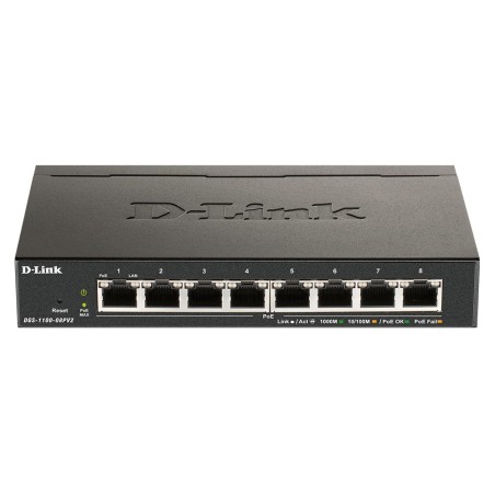 D-Link DGS-1100-08PV2 Géré L2 L3 Gigabit Ethernet (10 100 1000) Connexion Ethernet, supportant l'alimentation via ce port (PoE)