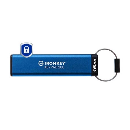 Kingston Technology IronKey Keypad 200 de 16 Go, FIPS 140-3 niveau 3 (en attente), chiffrement AES-256