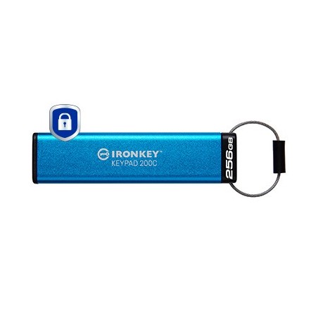 Kingston Technology IronKey Keypad 200C USB-C de 256 Go, FIPS 140-3 niveau 3 AES-256