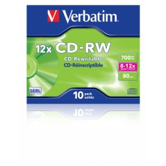 Verbatim CD-RW 12x 700 Mo 10 pièce(s)