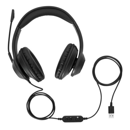 Targus AEH102GL casque Avec fil Arceau Appels/Musique USB Type-A Noir