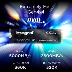Integral INSSD500GM280NM3P disque SSD 500 Go M.2 PCI Express 4.0 NVMe TLC