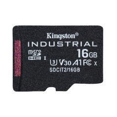 Kingston Technology Carte 16GB microSDHC Industrielle C10 A1 pSLC emballage individuel sans adaptateur
