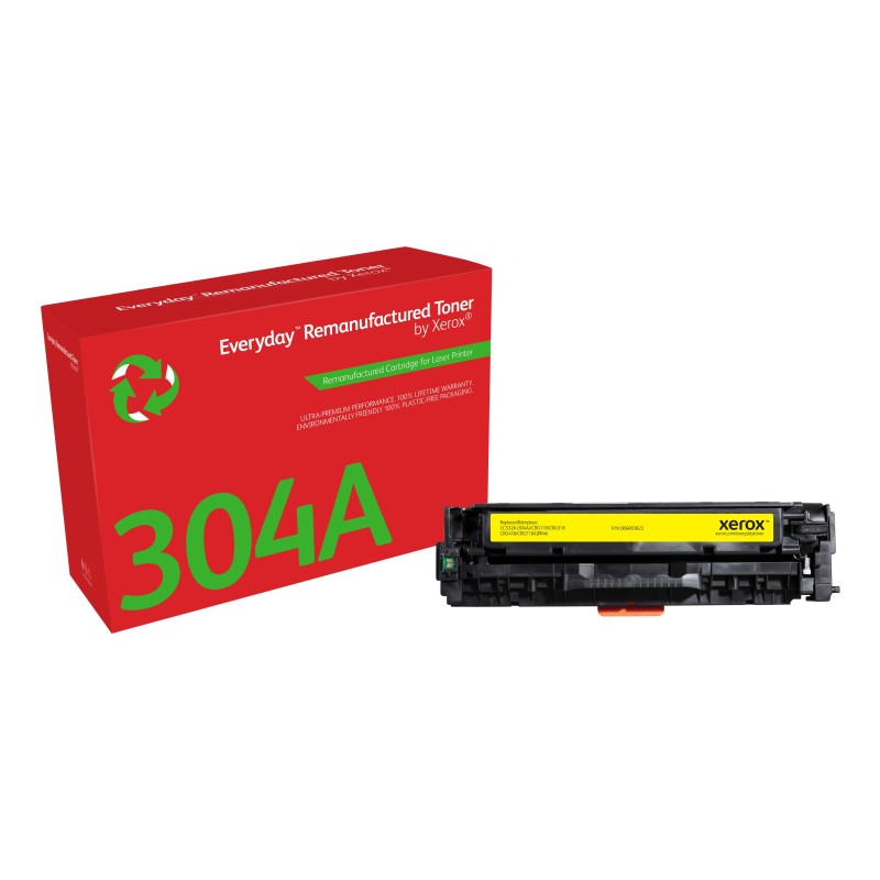 Toner remanufacturé Jaune Everyday™ de Xerox compatible avec HP 304A (CC532A), Capacité standard Toner remanufacturé Jaune Everyday™ de Xerox compatible avec HP 304A (CC532A), Capacité standard
