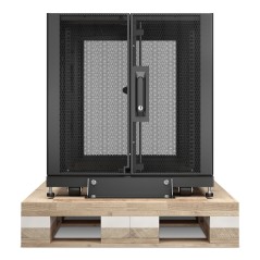 APC Coffret NetShelter SX 12U, pour armoire en rack serveur 600 x 1 070 mm, avec panneaux latéraux noirs, emballage antichoc
