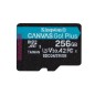 Kingston Technology Carte microSDXC Canvas Go Plus Gen4 200 Mo/s A2 U3 V30 256 Go + adaptateur