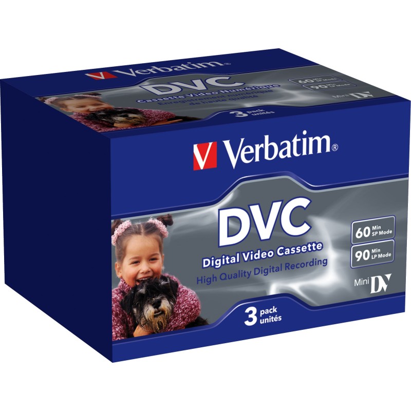 Verbatim Digital Video Cassette 60 min, 3pk Cassette vidéo 3 pièce(s) Verbatim Digital Video Cassette 60 min, 3pk Cassette vidéo 3 pièce(s)