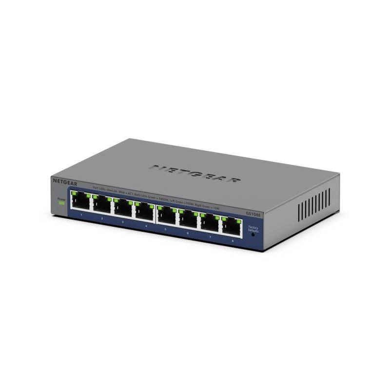 NETGEAR GS108Ev4 Non-géré L2/L3 Gigabit Ethernet (10/100/1000) Gris