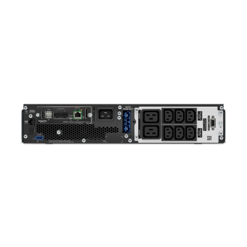 APC Smart-UPS On-Line, 2200VA, Rackmount 2U, 230V, 6x C13+2x C19 IEC outlets, Network Card, W/ rail kit, W/O Lithium-ion