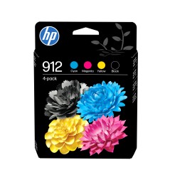 HP 912 Pack de 4 cartouches d'encre Noir Cyan Magenta Jaune authentiques