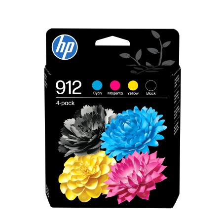 HP 912 Pack de 4 cartouches d'encre Noir Cyan Magenta Jaune authentiques