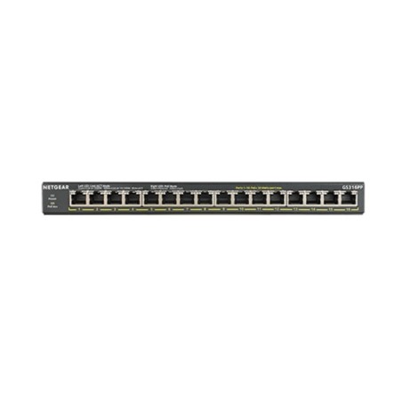 NETGEAR GS316PP Non-géré Gigabit Ethernet (10/100/1000) Connexion Ethernet, supportant l'alimentation via ce port (PoE) Noir