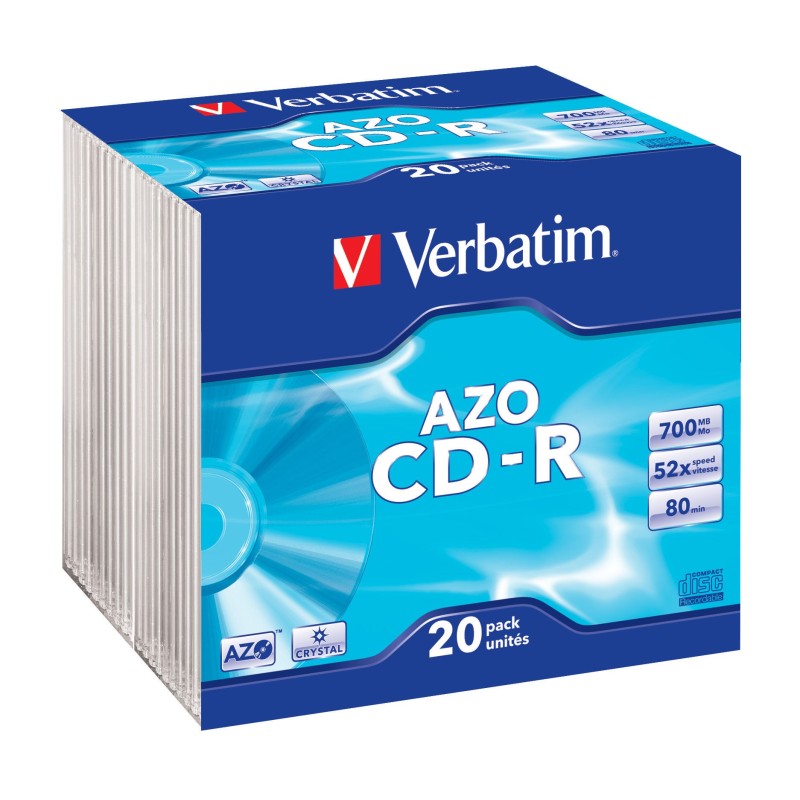 Verbatim CD-R AZO Crystal 700 Mo 52x 20 pièce(s)