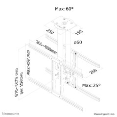 Neomounts PLASMA-C100D Support de plafond pour double écran 37-75" - h67-107 cm