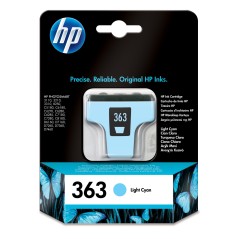 HP Cartucho de tinta cian 363 con tinta Vivera cartouche d'encre 1 pièce(s) Original Rendement standard Cyan clair