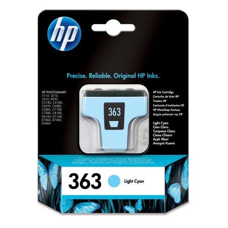 HP Cartucho de tinta cian 363 con tinta Vivera cartouche d'encre 1 pièce(s) Original Rendement standard Cyan clair