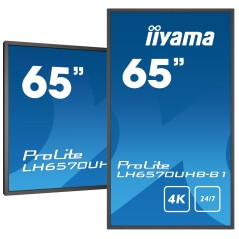 iiyama LH6570UHB-B1 Écran d'affichage dynamique Écran plat de signalisation numérique 163,8 cm (64.5") VA 700 cd m² 4K Ultra HD