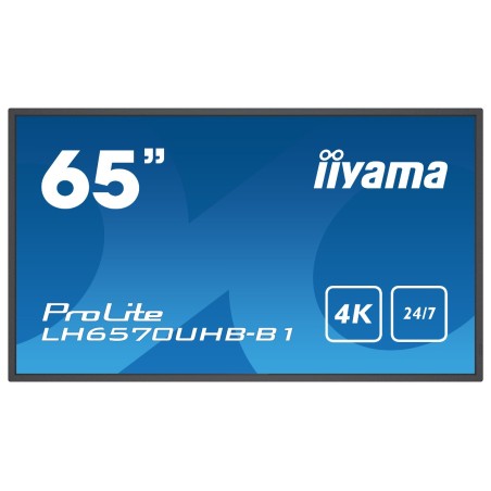 iiyama LH6570UHB-B1 Écran d'affichage dynamique Écran plat de signalisation numérique 163,8 cm (64.5") VA 700 cd/m² 4K Ultra HD