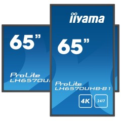 iiyama LH6570UHB-B1 Écran d'affichage dynamique Écran plat de signalisation numérique 163,8 cm (64.5") VA 700 cd m² 4K Ultra HD